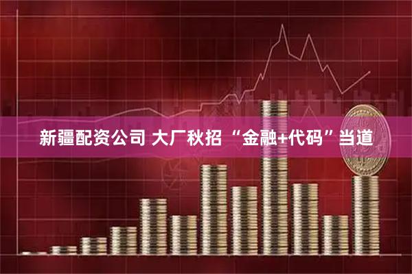 新疆配资公司 大厂秋招 “金融+代码”当道