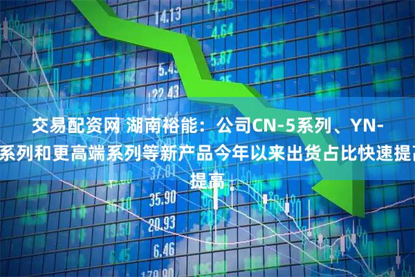 交易配资网 湖南裕能：公司CN-5系列、YN-9系列和更高端系列等新产品今年以来出货占比快速提高
